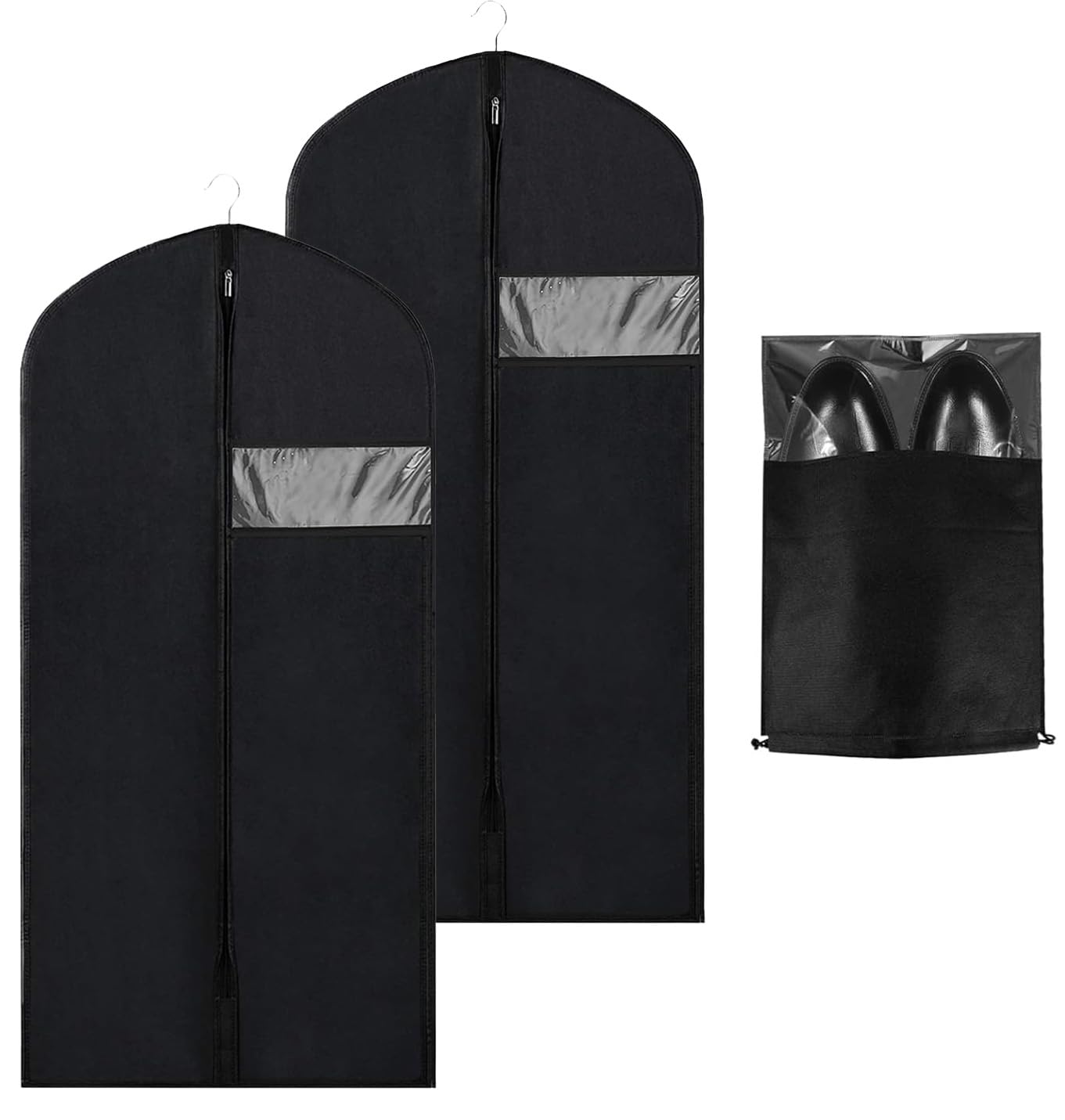 Rangement Chaussures Halinuia Lot De 2 Housses Vêtements Suspendues Transparentes 1 Sac à Chaussures - Protection Poussière Et Humidité Housses Rangement Penderie