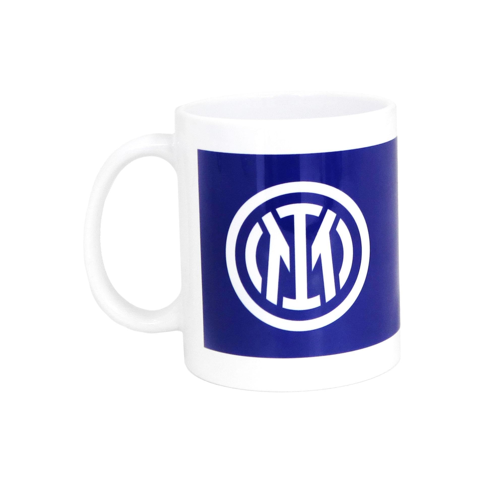Inter Tazza ceramica con logo nuovo ufficiale bianca e blu con scritta Milano PRODOTTO UFFICIALE