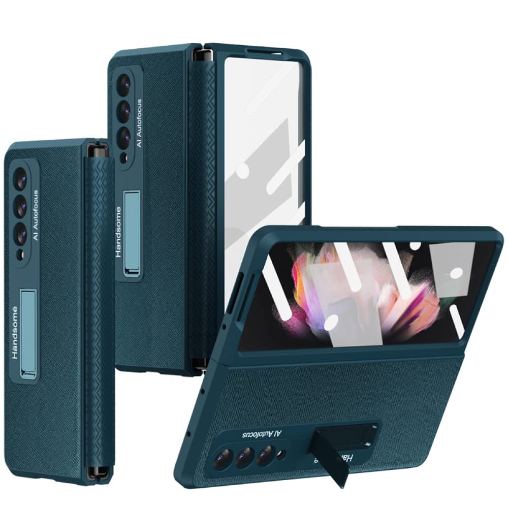 Coque Z Fold 2 style urbain vert avec support de visionnage - 7