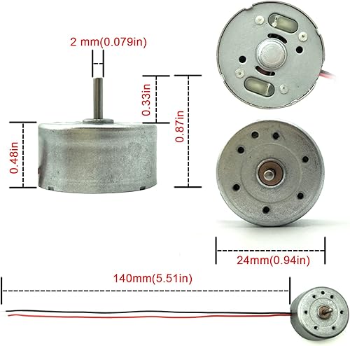 Miniatura 2 de EUDAX Juego de 6 mini motores de generador de 3V-12V DC Motor eléctrico con hélices Hoja de ventilador para bricolaje Juguetes electrónicos Turbina