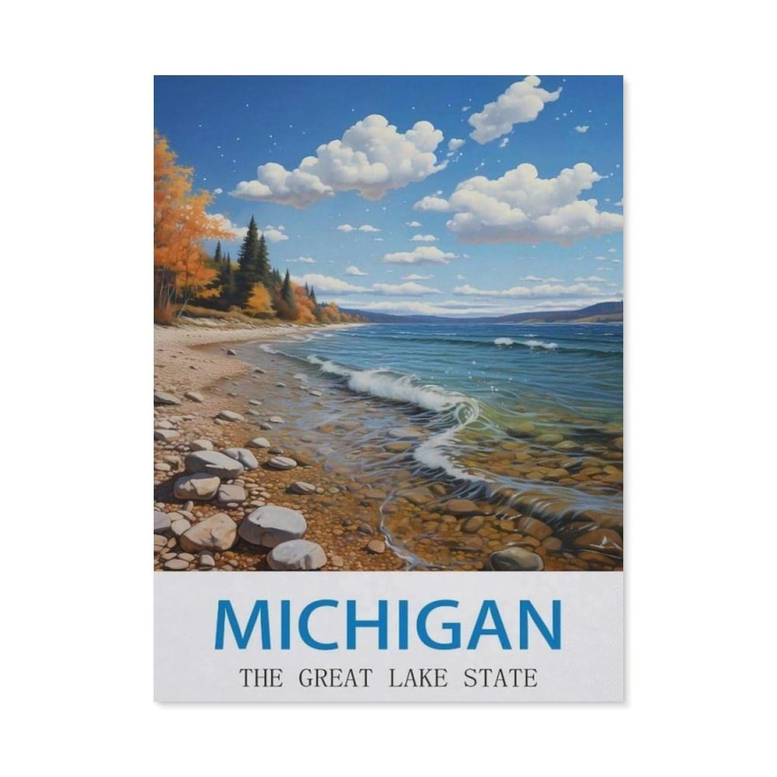 BEAYODKP 5D Diamond Painting Kits，Michigan The Great Lake State