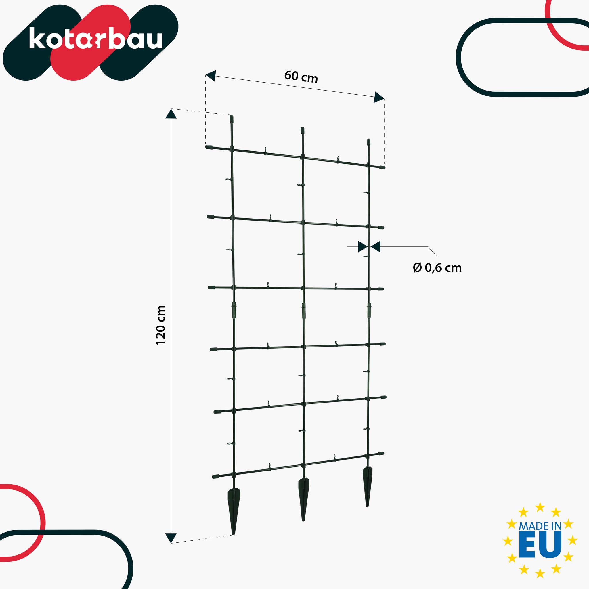 KOTARBAU® Traliccio per Rampicanti da Esterno, Tutori Pomodori 60 x 120 cm