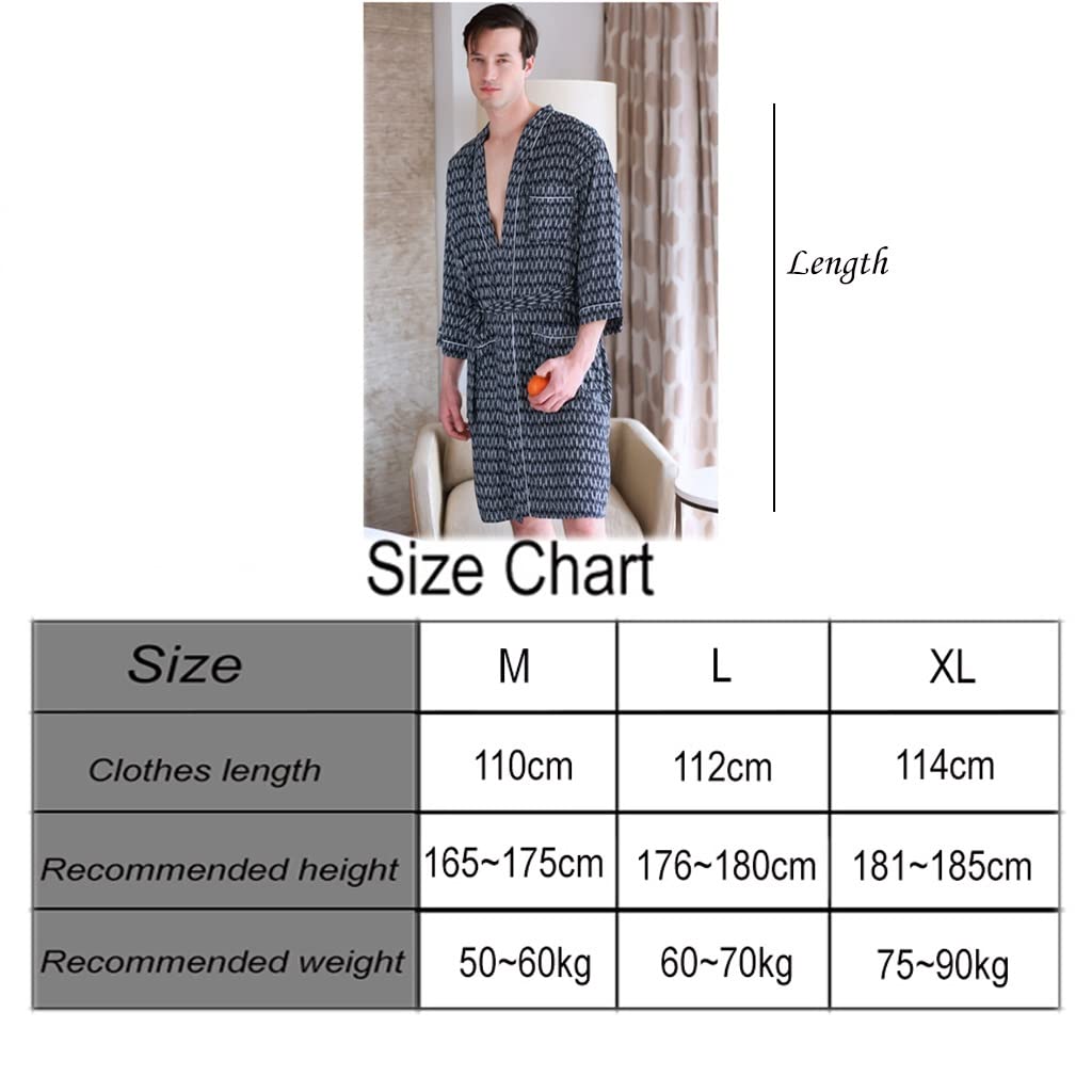 Albornoz para Hombre, Ligero, De Manga Larga, Camisas para Dormir, Moda Seca, Camisones Exóticos, De Lujo, Estampado, Absorbente, Transpirable, Túnica Yukata, Pijamas Finos De Verano