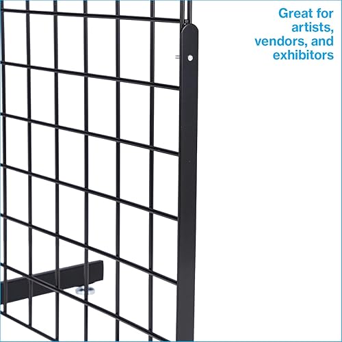 Miniatura 2 de SSWBasics Accesorio de pared de rejilla de 2 x 6 pies, color negro, estante de exhibición duradero para exhibiciones de arte, festivales al aire