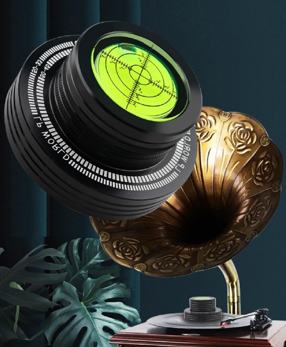 Record Weight Phono LP Disc Stabilizer, 50Hz Record Weight Stabilizer, 400G Vinyl Turntable Disc Record Stabilizer Clamp with Bubble Leveling for Vibration Balanced