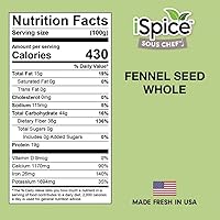 Vista 2 de iSpice Semilla de hinojo Tamaño a granel Especias gourmet Kosher (4.7 onzas, semillas de hinojo entero)
