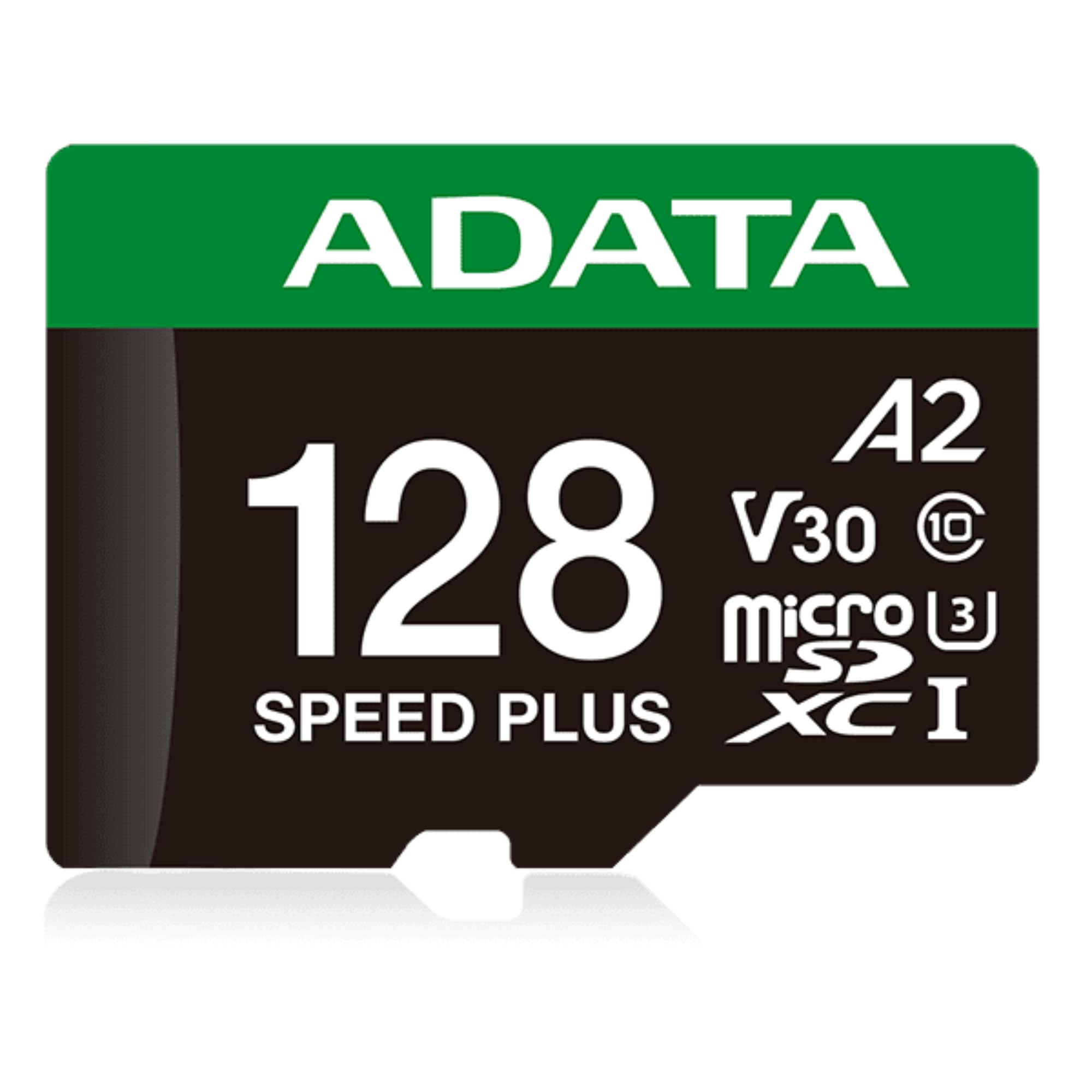 ADATA Scheda di memoria Speed Plus MicroSDXC UHS-I U3 Classe 10 da 128 GB con adattatore colore nero con verde