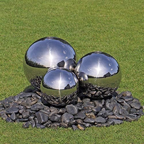 CLGarden 3 Kugeln aus Edelstahl für Springbrunnen 3er Set