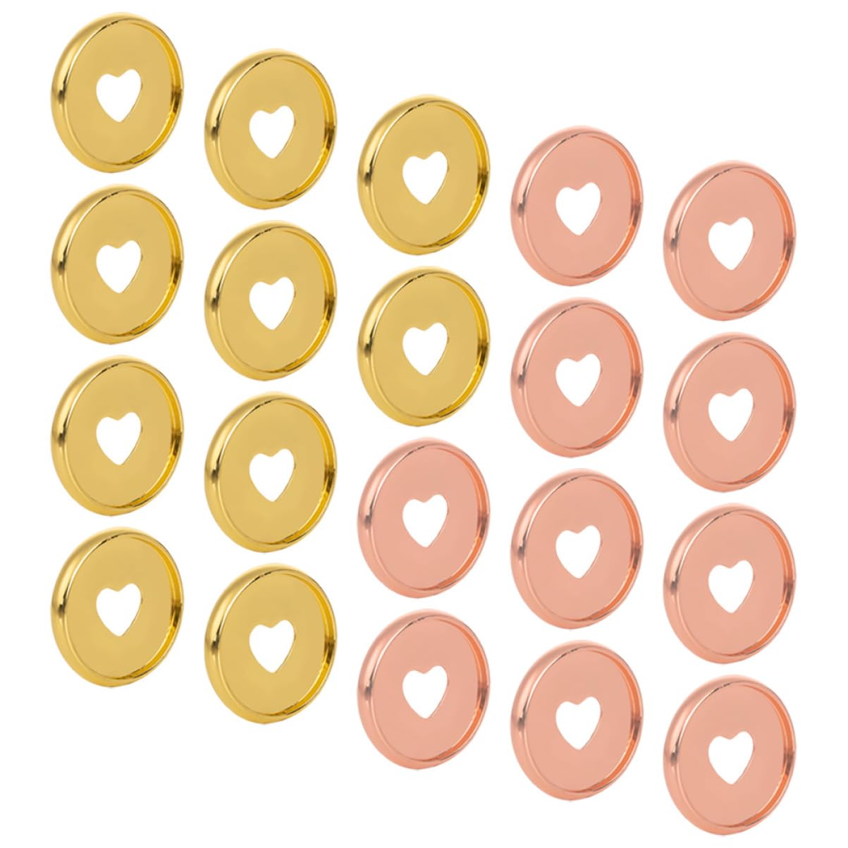Abaodam 80stücke Rundbinder Discs Premium Bindescheiben Für Notizbuch Planer Roségold Für Lose Einfaches Binden Leicht Und Tragbar Herzloch-design