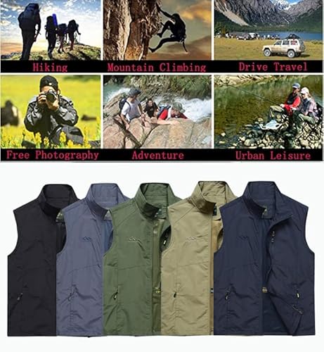 Blavgrel Men's Versatile Outdoor Fishing Vest Utility Shooting,Travel, Photo Vest Hunting Utility Vest With Multi Pockets (As1, Alpha, Xx_L, Regular, Regular, Black 05) #TOP2