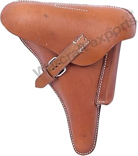WARCRAFT EXPORTS Funda para Pistola Luger P08 de la Segunda Guerra Mundial Alemana Black Tan