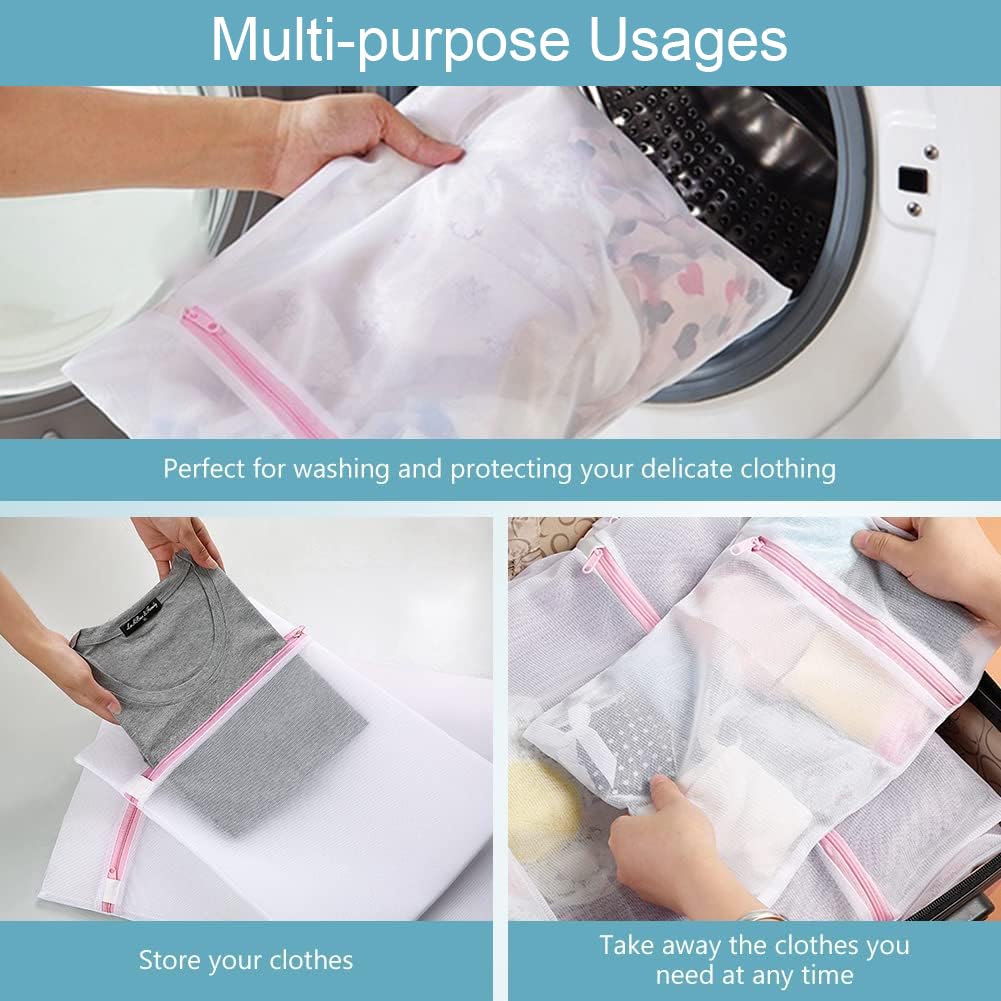 YOGINGO 5PCS Mesh Waszakken voor Wasmachine, Delicates Waszak met ritsen