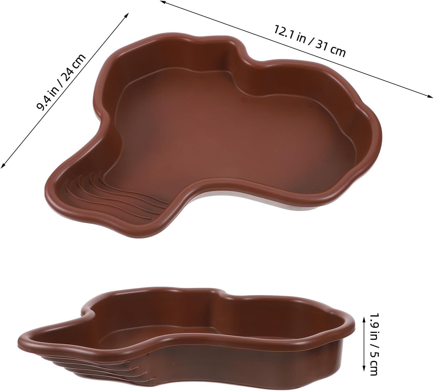 Large Turtle Soaking Tub Reptile Bathing Pool Water Dish Terrarium Bowl for Tortoise and Turtle Habitat Accessory