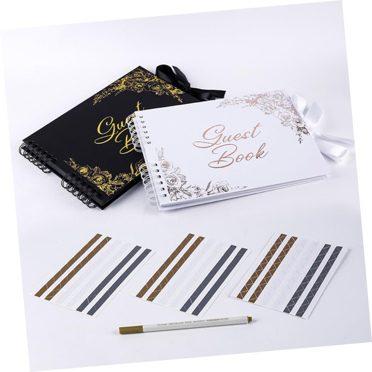 Libro Ospiti Matrimonio Carta Elegante Guest Book Portatile con Pagine Ample per Dediche Album Diy per Cerimonie per Matrimoni e Speciali