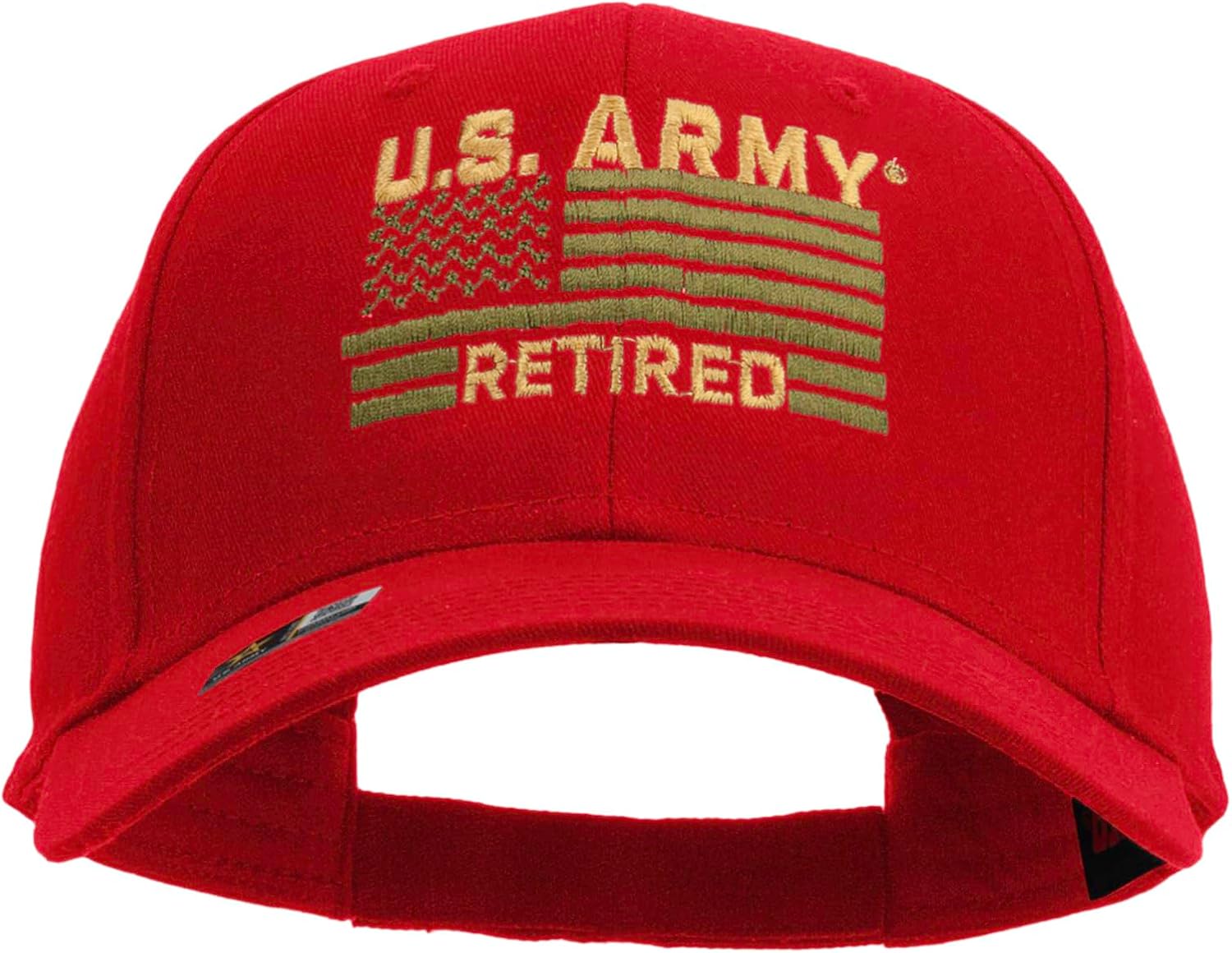 e4Hats.com U.S. Army Retired Flag Embroidered Low Profile Cap