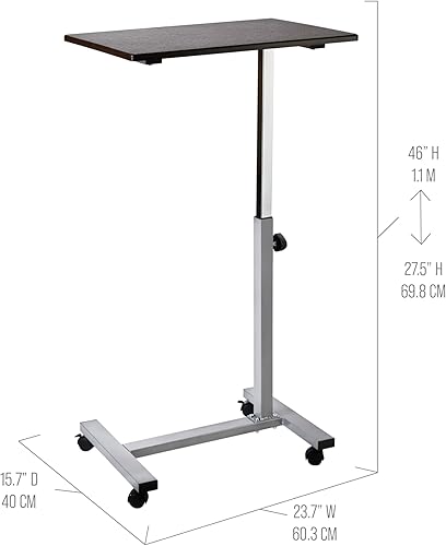 Miniatura 3 de Seville Classics - Carrito de escritorio para computadora portátil y de escritorio de, altura ajustable, ergonómico, para oficina en casa, mesa