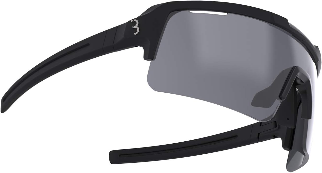 BBB Cycling, Sports Glasses, Biking Glasses, Cycling Glasses for Men and Women, UV Protection, 3 Interchangeable Lenses, Unbreakable, Fuse, Matt Black