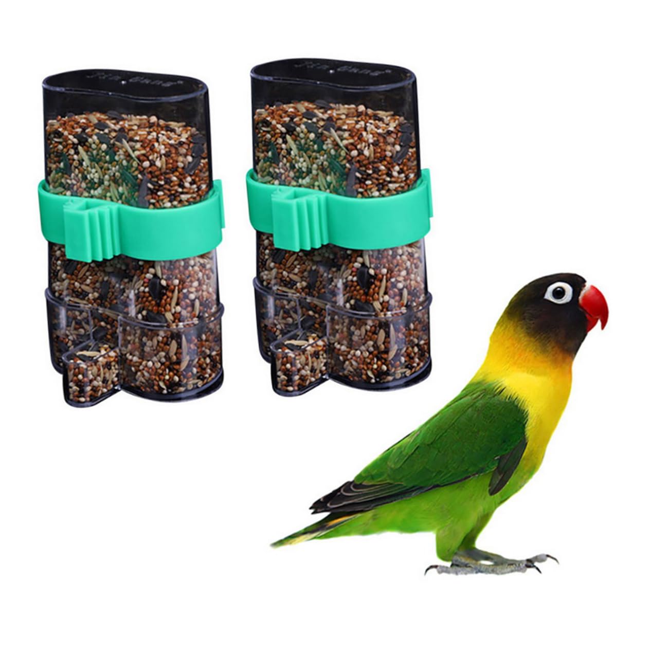 Yardwe 3 Set Di Mangiatoie Automatiche Per Uccelli Bottiglie Di Plastica Per Bere Per Pappagalli Parrocchetti Calopsitte Design Semplice 2 Pezzi * 3