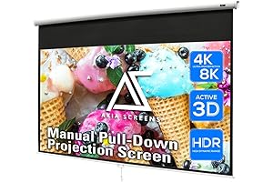 Akia Screens 100" Manual B 16:9 Projector Screen with Ceiling Wall Mount...