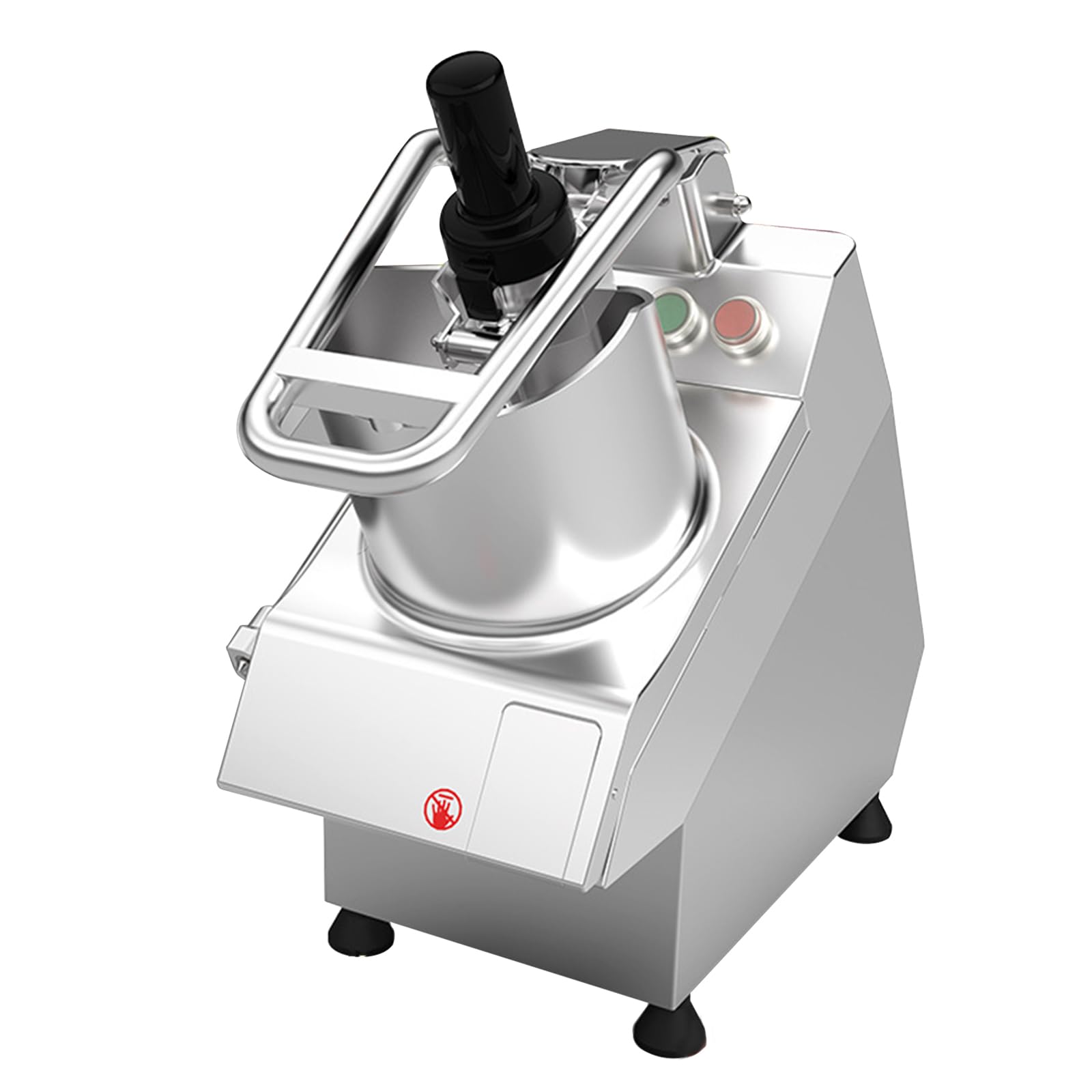 Picadora de verduras eléctrica de 550 W, picadora automática de frutas y verduras de acero inoxidable con 6 cuchillas, moldes para cortar en cubitos, máquina cortadora comercial para cebollas y patata