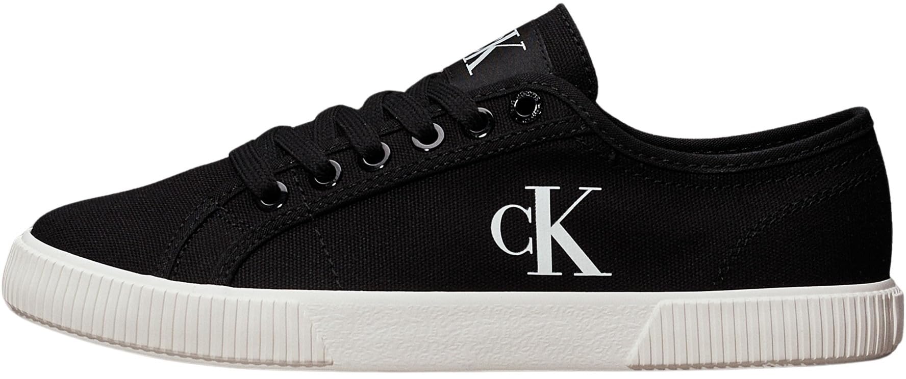 Calvin Klein Donna Sneakers Vulcanizzate Essential Profilo Basso, Nero (Black/​Bright White), 37 EU