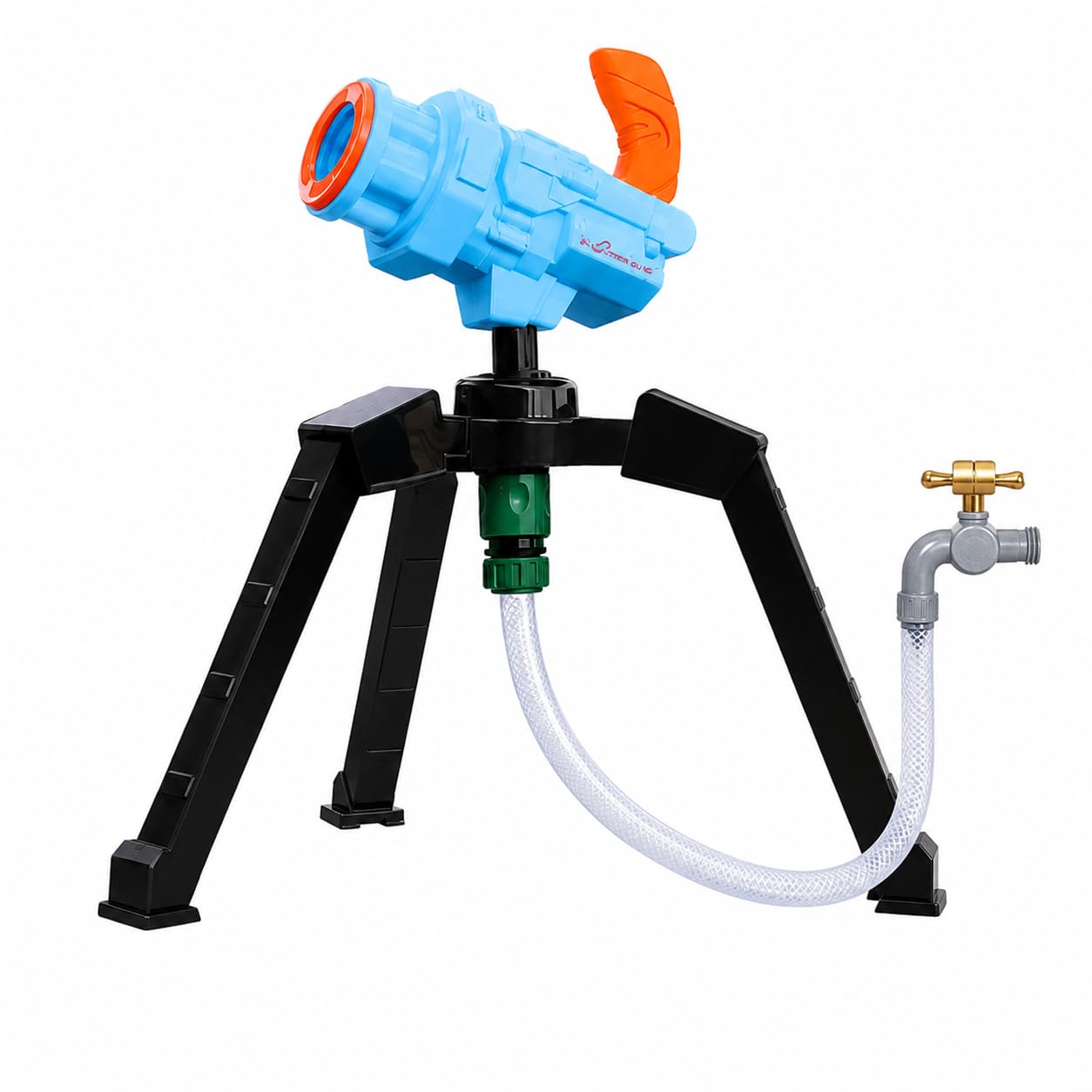 Kids Water Sprinkler Toy 33cm – 360° Rotating Garden Water Gun Sprinkler with Hose Connector, Outdoor Water Blaster Spray Toy for Summer Garden Games, Water Fights & Outdoor Play