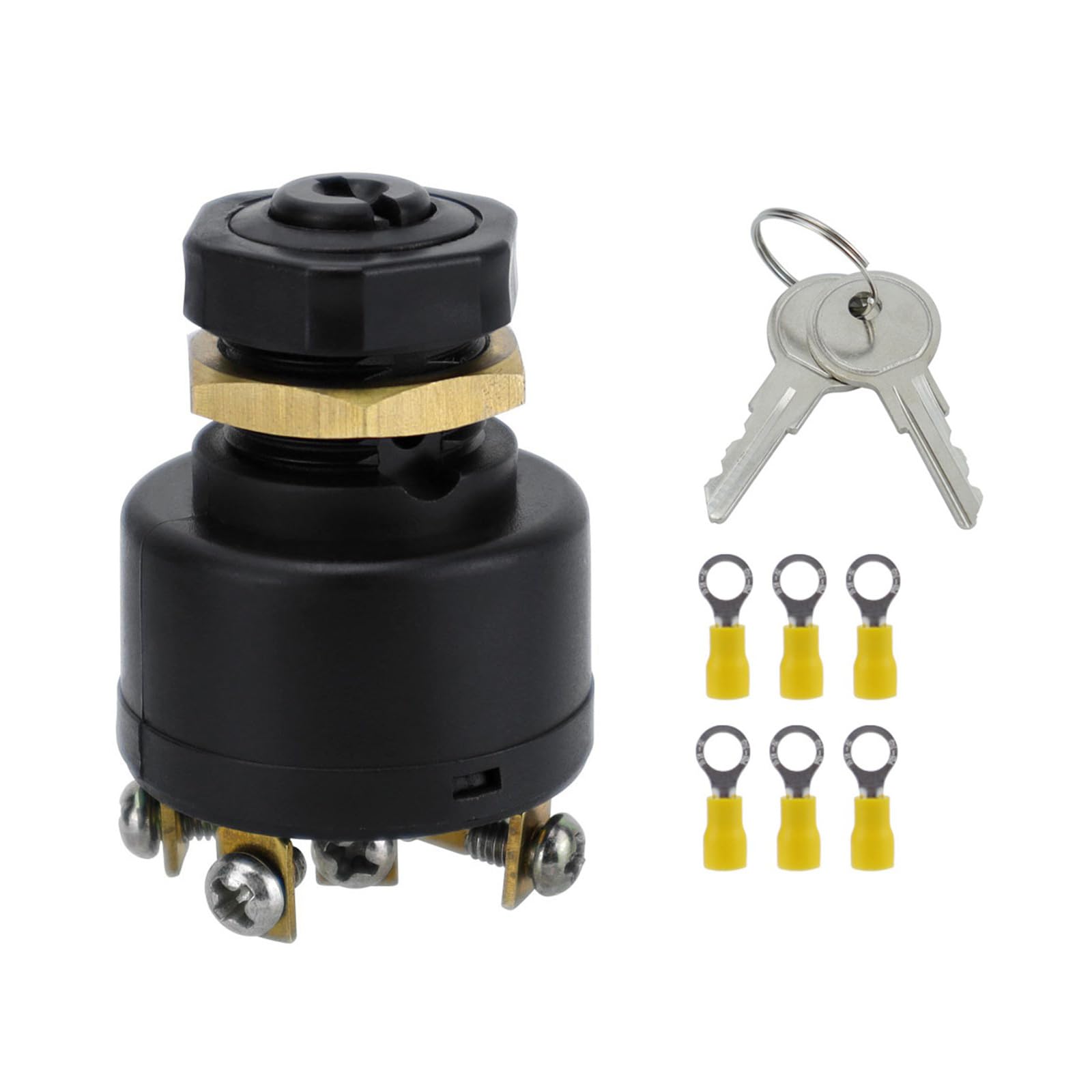 Car Boats Motorcycle Ignition Starter Switches 3 Position with 2 Ignition Switches Three Wire Starter with