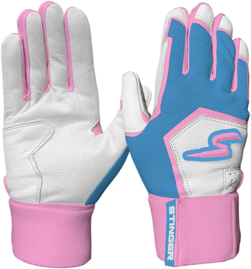 Stinger Sports Winder Series Batting Gloves - Baseball and Softball Gloves for Youth and Adults - Made with Ultra Soft, Breathable, Double-Stitched