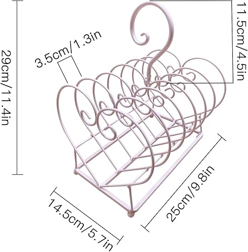 Miniatura 2 de Love Shape - Soporte de placa de metal para 6 lugares, con mango extraíble, color rosa