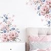 Runtoo Pink Flower Wall Art Decals Peony Floral Wall Stickers for Living Room Girls Bedroom Nursery Wall Decor, Blue,pink