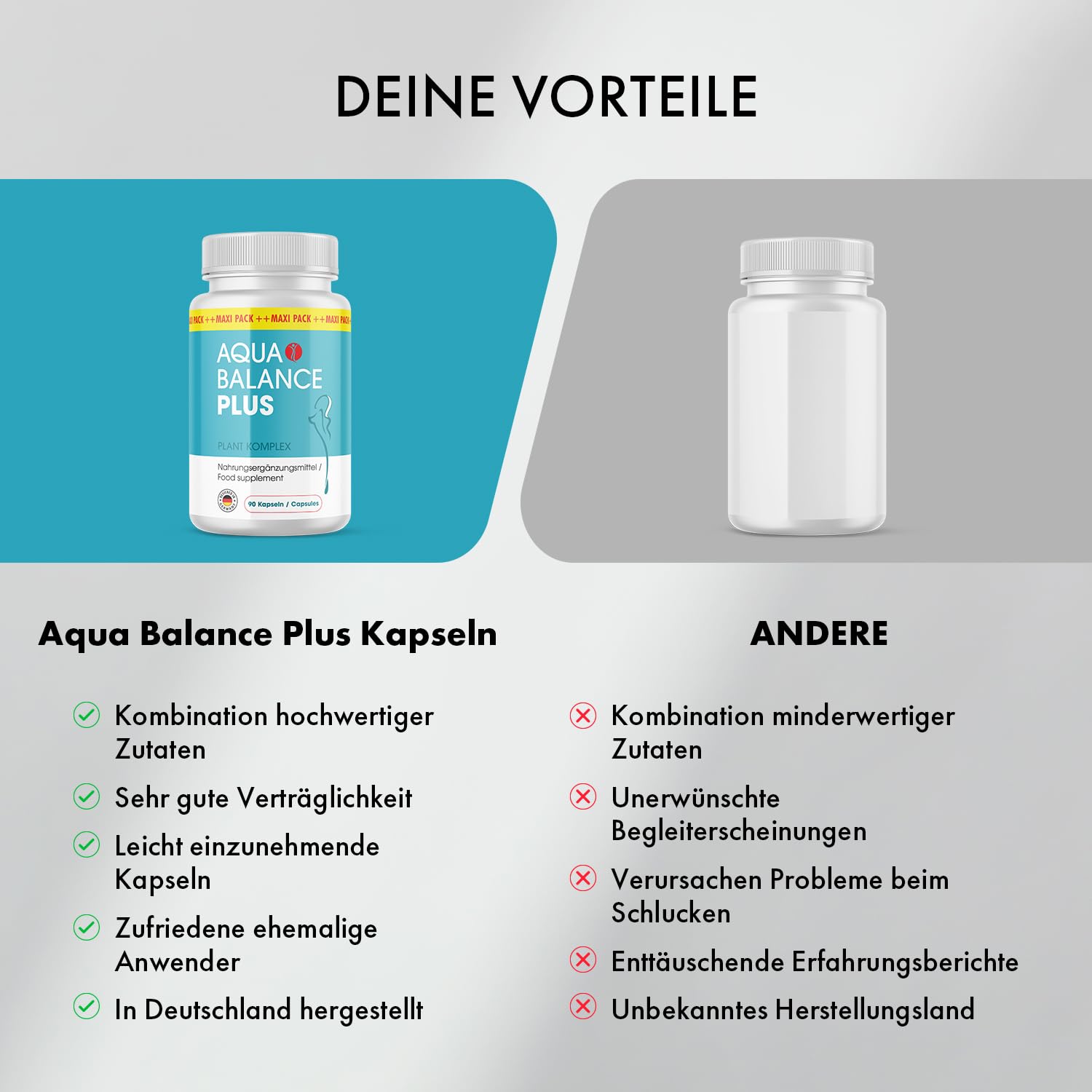 Aqua Balance Plus Kapseln | Ihr idealer Beigleiter | Reich an Apfelessigpulver | 90 Kapseln