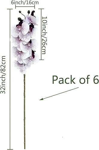 Miniatura 37 de FagusHome Phalaenopsis - Flores artificiales de 32 pulgadas, 6 piezas de orquídeas artificiales con tallo para decoración del hogar (rosa)