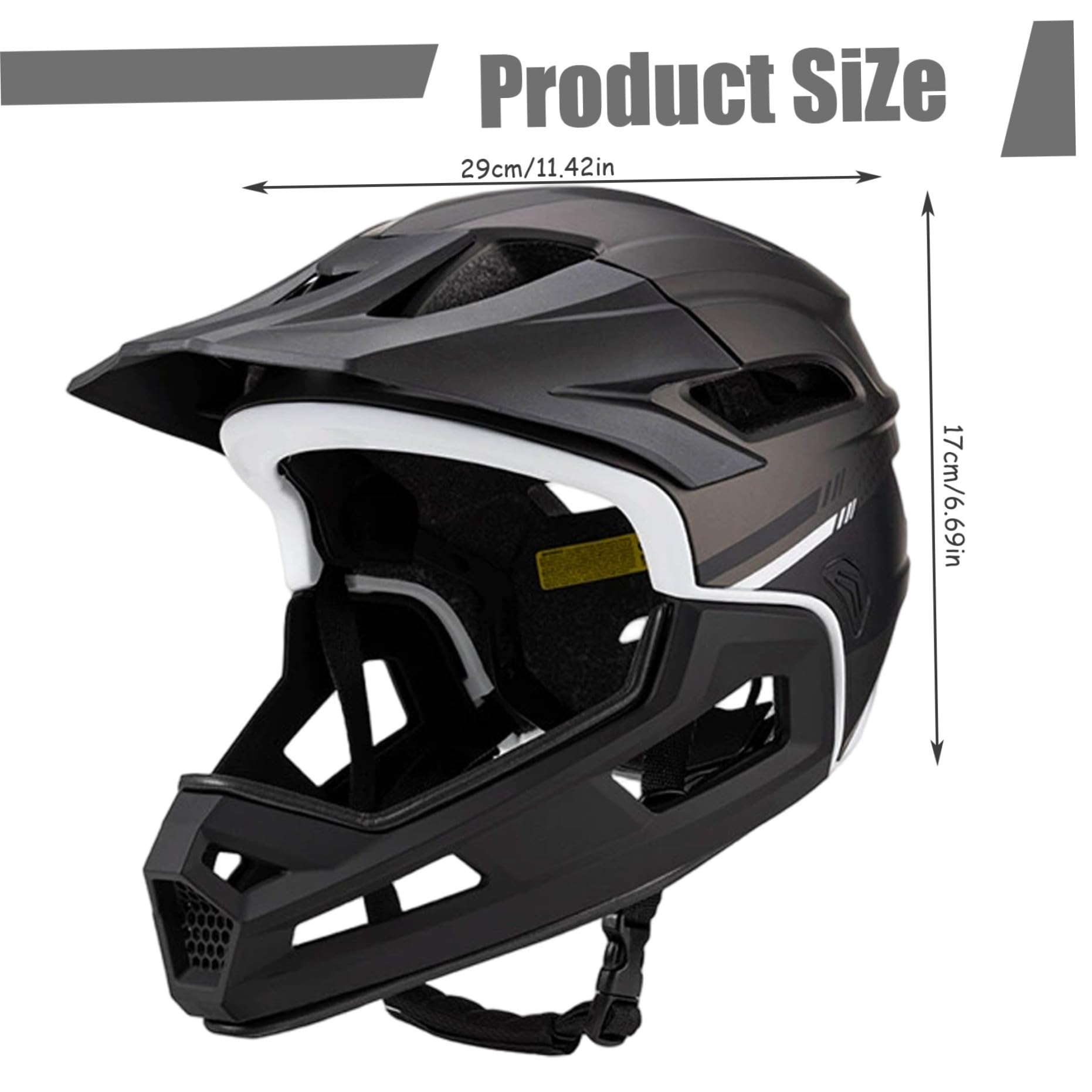 Casco da mountain bike per adulto Casco integrale da bici antiurto regolabile unisex con supporto per il mento staccabile per ciclismo all'aperto, Decorazione della casa