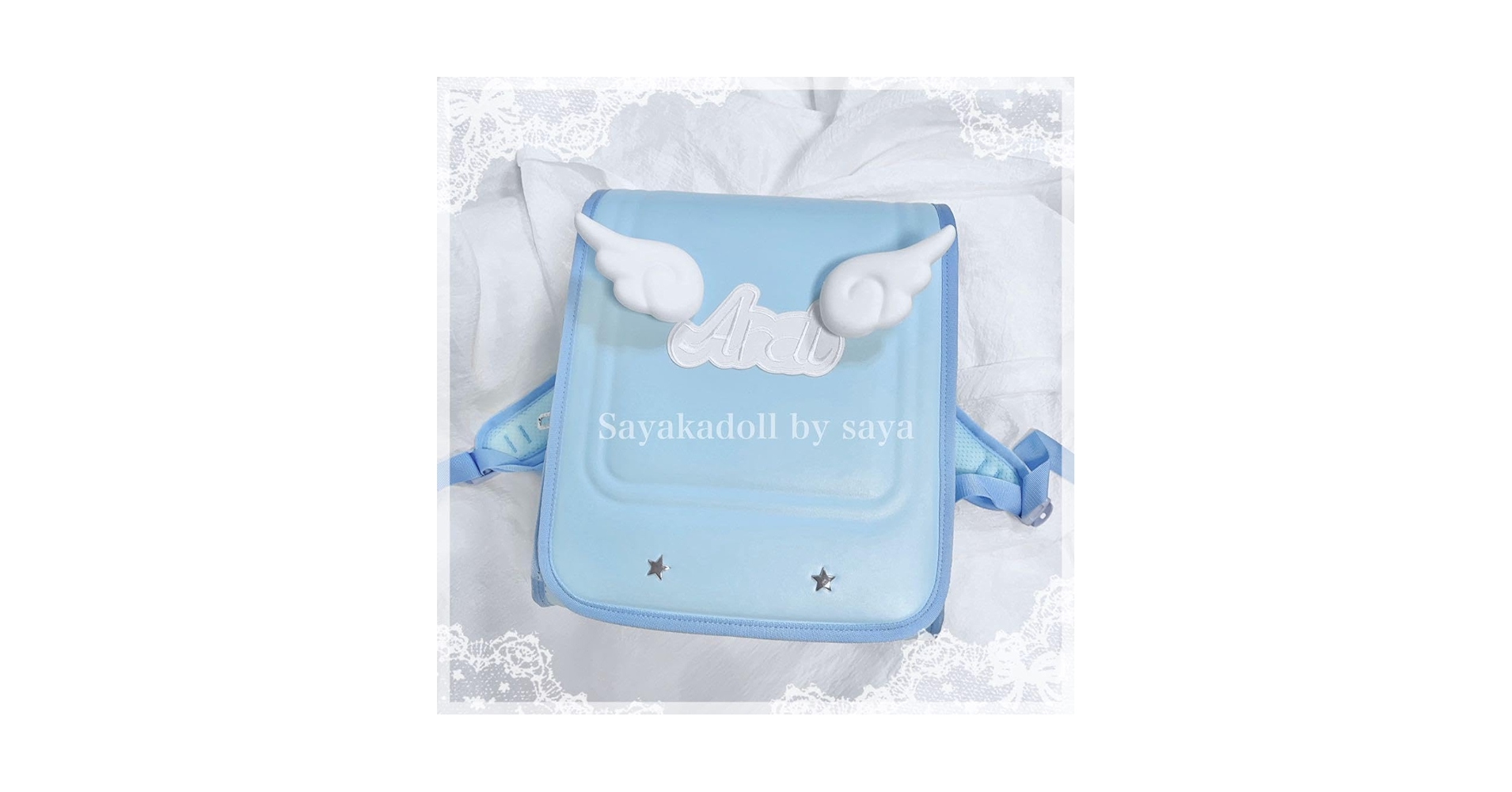 ♡ 天使の羽 ランドセル風サブカルリュック 大 light blue ♡ ♡ 天使の羽 ランドセル風サブカルリュック 大 light blue