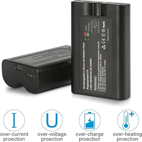 Miniatura 4 de Komifolen Batería de repuesto recargable para timbre de puerta de 6040 mAh, 3.65 V, compatible con timbre Ring Video Doorbell 233 Plus4, Spotlight