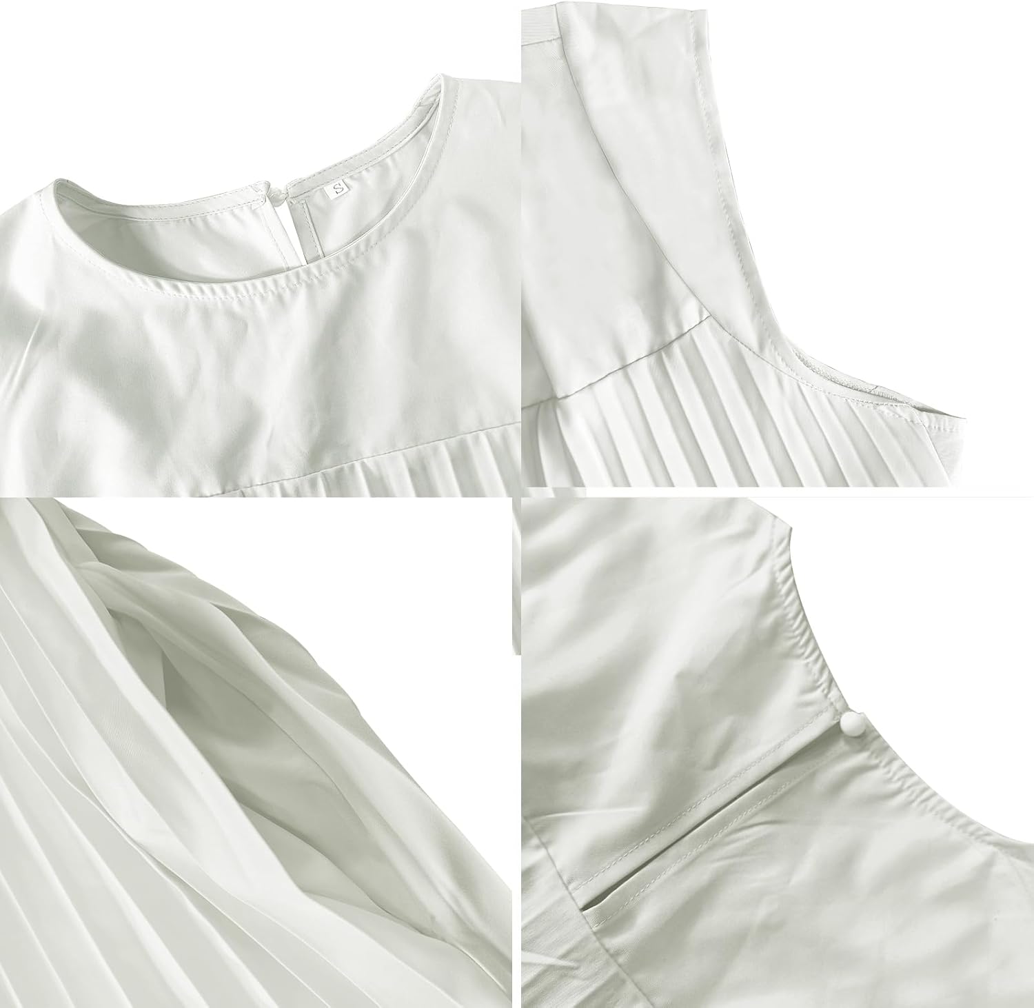 Women's Summer Pleated Maxi Dress 2024 Casual Cap Sleeve Loose Fit Flowy Long Dresses with Pockets - Image 5