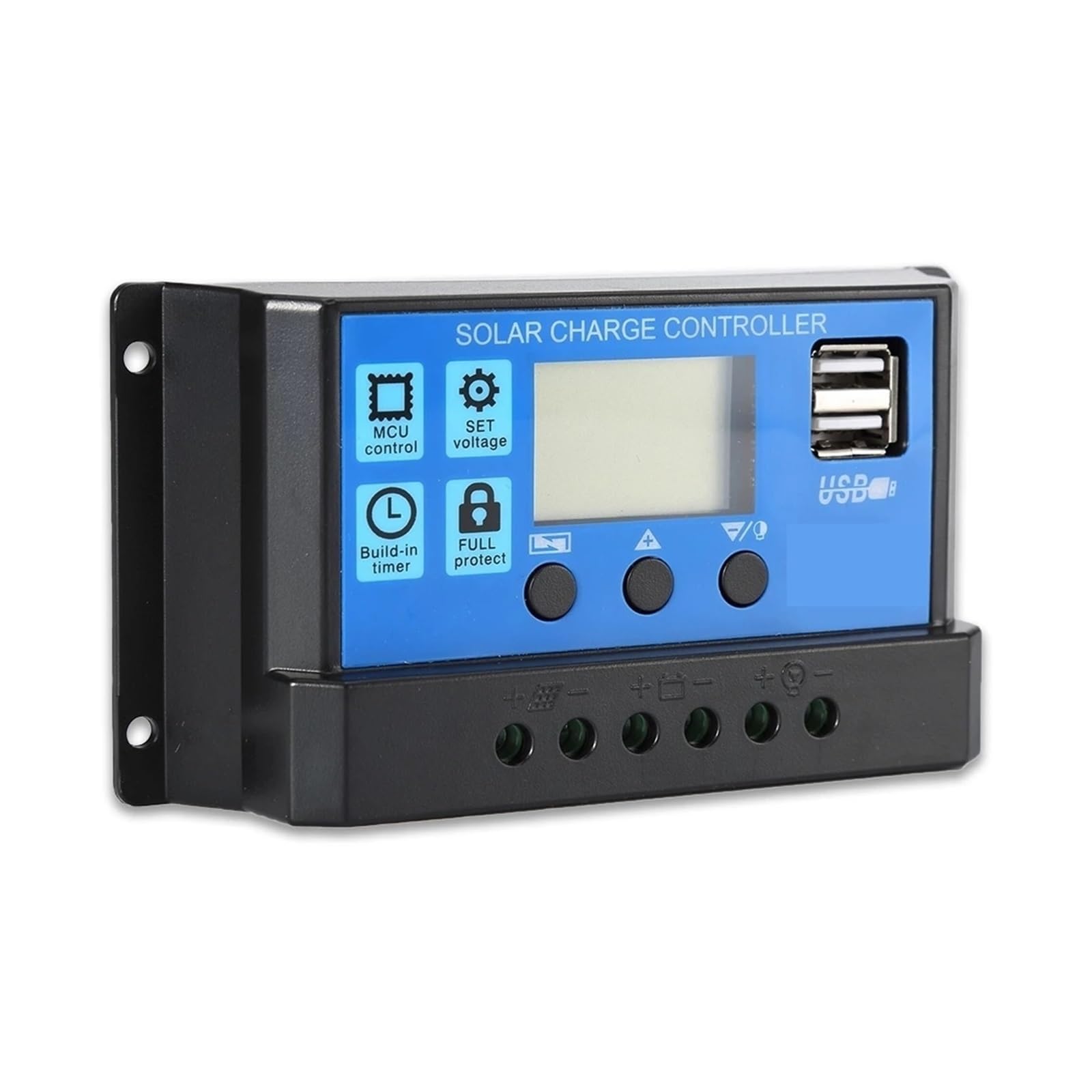 Régulateur de charge solaire 50A à grand écran LCD et double port USB avec micro contrôleur