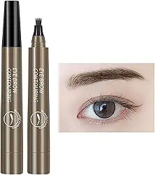 Caneta para sobrancelha à prova d'água | sobrancelha para sobrancelhas selvagens, secage rápida, sem manchas, líquido-Cor Marrom Cinza