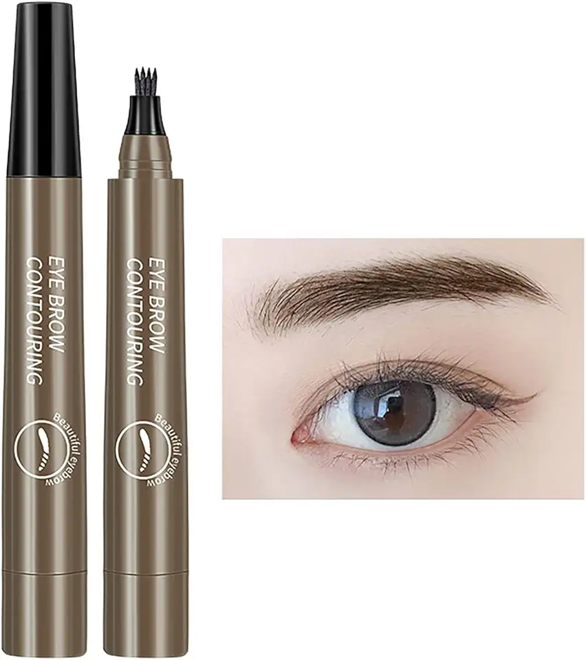 Caneta para sobrancelha à prova d'água | sobrancelha para sobrancelhas selvagens, secage rápida, sem manchas, líquido-Cor Marrom Cinza