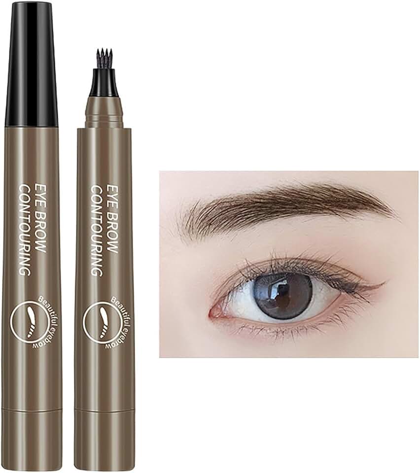 Caneta para sobrancelha à prova d'água | sobrancelha para sobrancelhas selvagens, secage rápida, sem manchas, líquido-Cor Marrom Cinza
