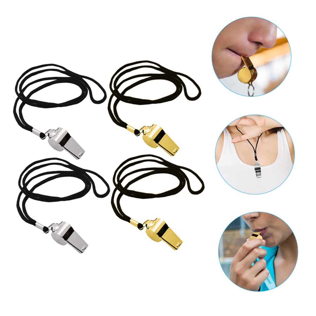 Yardwe 8 Pz fischio dell'arbitro Climbing rampicante Decorazione sospesa con Fischietto fischietti Cordino Arredamento Esterno Fischietto Basket Fischietto Viaggio Metallo