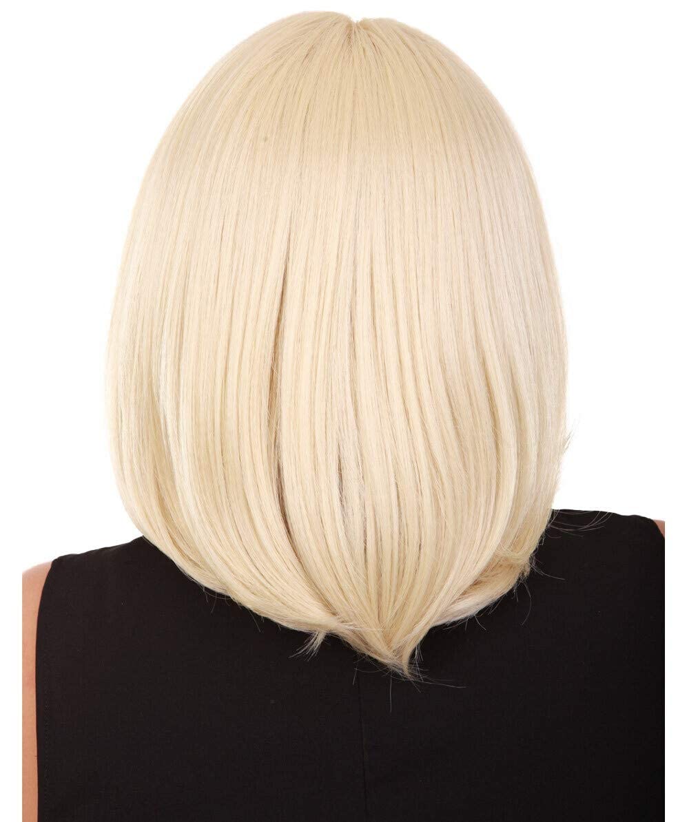 LUXLUXE Mina Straight 12 Inch Long 4X4 Hand-Tied Lace Front Wig, Heat Resistant Fiber, 20+ Shades of Natural, Dip Dyed, & Blended Colors BLT-0101 (Light Blonde)