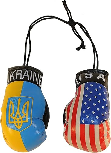 USA & UCRANIA con TRIDENT - Mini guantes de boxeo, multicolor