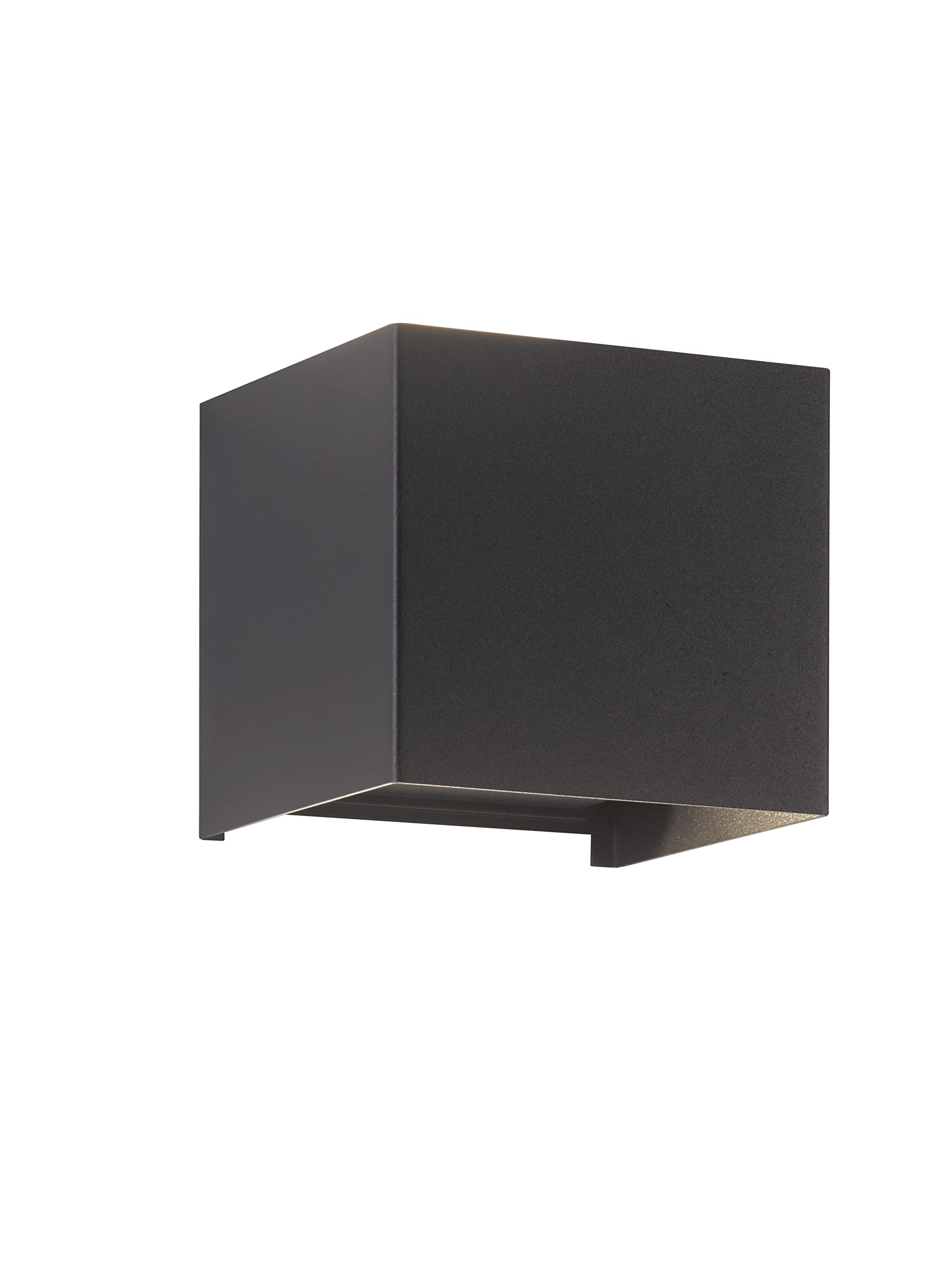 Fischer & Honsel Matt Black Wall Led Outdoor Wall Light, Cubic, Black