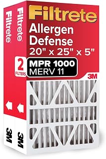 Filtrete 20x25x5 MPR 1000 MERV 11 Furnace Air Filter 2-Pack for Lennox Systems - Allergen Defense, 12-Month Electrostatic Filter