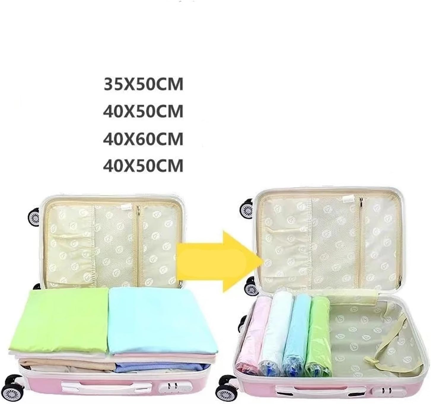 vacuum seal bags, 家庭用手巻き真空圧縮バッグ 空気抜き不要 ダウンジャケット収納 防水,for clothing(