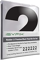 Vista 13 de iSYFIX Calcomanías de vinilo negro con el número 3 (tres), paquete de 6 calcomanías autoadhesivas de 8 pulgadas, calcomanías troqueladas y 3 Negro