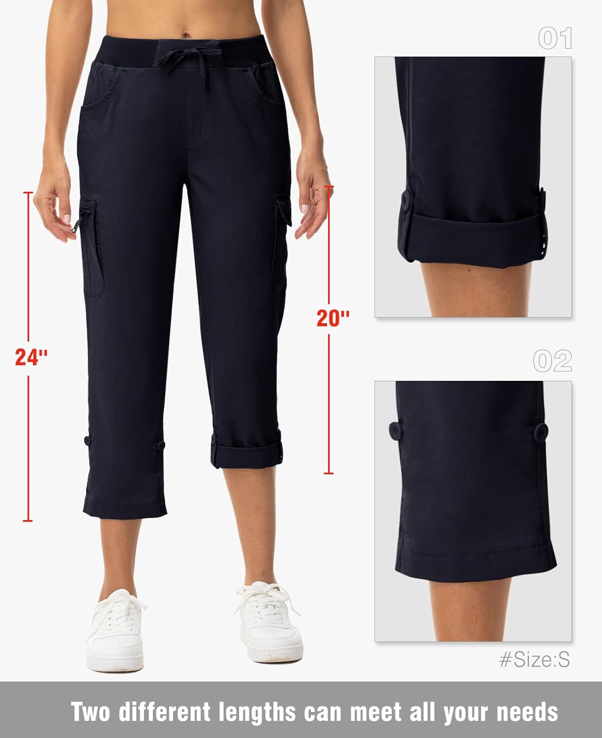TBMPOY Women's Cargo Hiking Capris Pants - Image 2