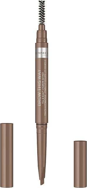 Rimmel Brow This Way Fill & Sculpt automatyczna kredka do brwi, trwałość do 12h, kremowa konsystncja, bez rozmazywania, nr 001  Blonde