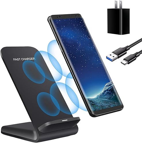 Soporte de carga inalámbrico, soporte de carga rápida de 20 W con adaptador QC3.0 para Samsung Galaxy S24S24+S24 UltraS23S22S21S20S10Note, para